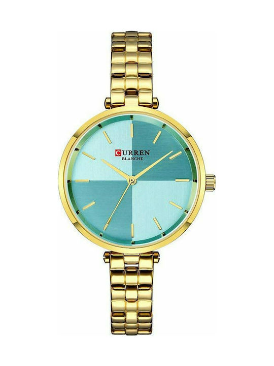 Curren Watch with Metal Bracelet Gold/Green