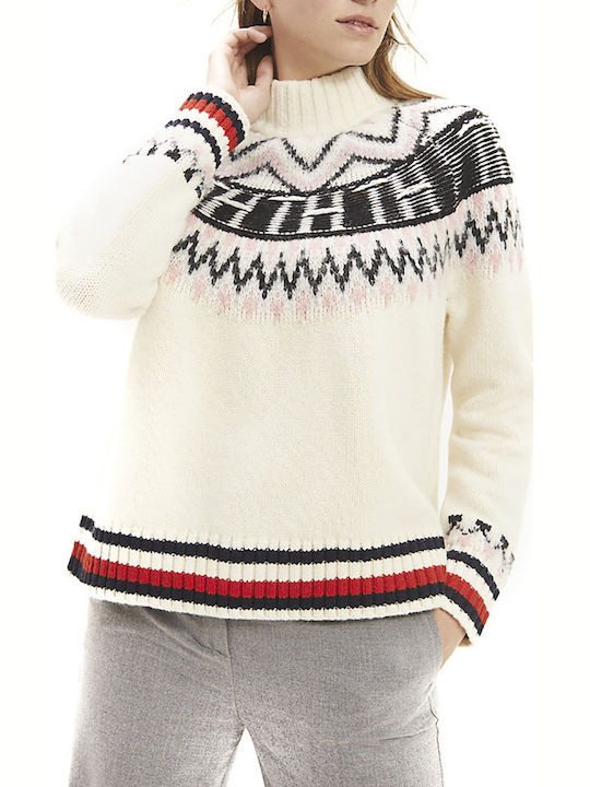 Tommy Hilfiger Sweater Senah Turtle-NK-Snow Μακρυμάνικο Γυναικείο Top Λευκό