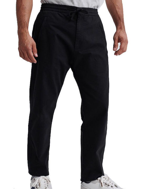 Edit Drawstring Παντελόνι σε Tapered Γραμμή Μαύρο