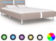 Κρεβάτι Ημίδιπλο Επενδυμένο με Δερματίνη Μπεζ με Τάβλες για Στρώμα 120x200cm