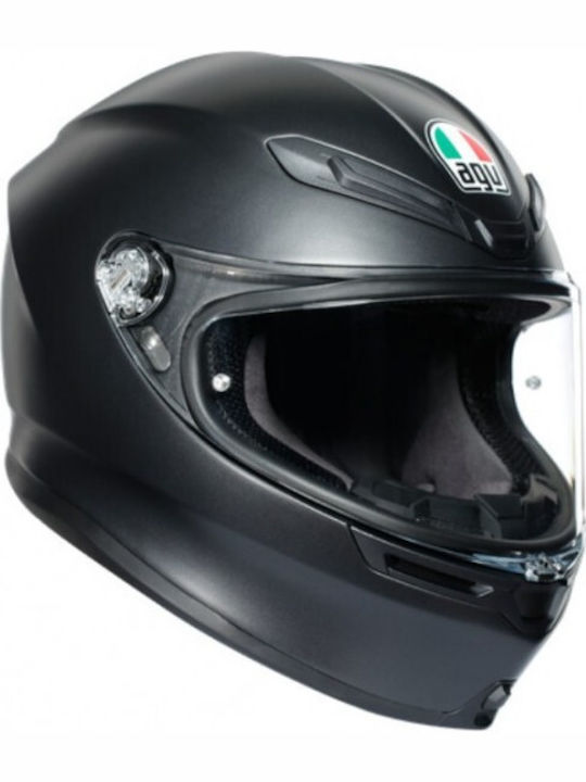 AGV K6 Matt Black Κράνος Μηχανής Full Face 1220gr με Pinlock