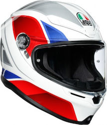 AGV K6 Full Face Helmet with Pinlock 1220gr Hyphen White/Red/Blue 216301A2MY003004