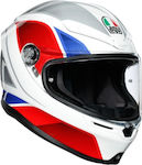 AGV K6 Hyphen White/Red/Blue Motorradhelm Volle...