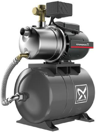 Grundfos JP 4-47 PT-H BBVP Single Stage Single Phase Water Pressure Pump with 20 Litre Container 850W