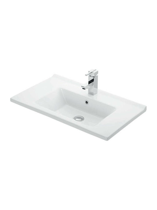 Karag Etna Wall Mounted Wall-mounted Sink Porcelain 75x45x16.5cm White