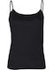 Women's Cotton T-Shirt with Spaghetti Strap Black