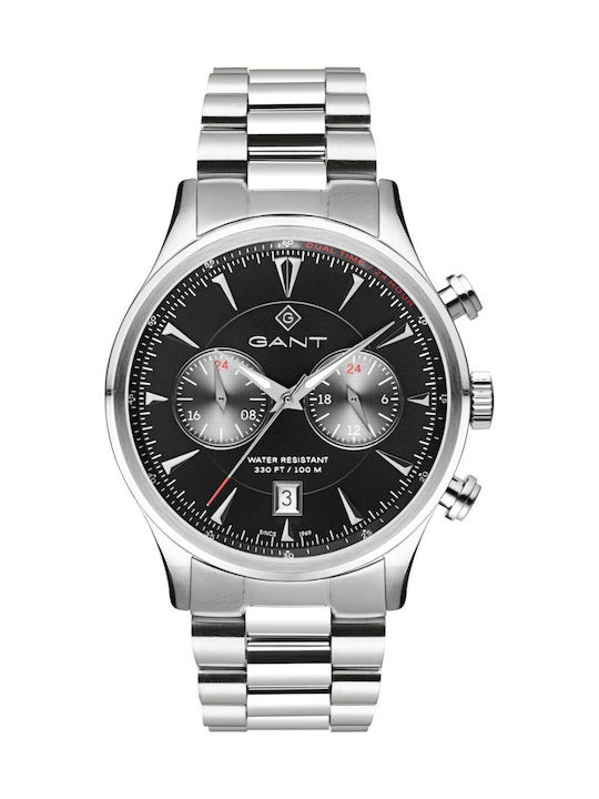 Gant Spencer Ανδρικό Ρολόι 43.5mm Μπαταρίας με Ασημί Μεταλλικό Μπρασελέ