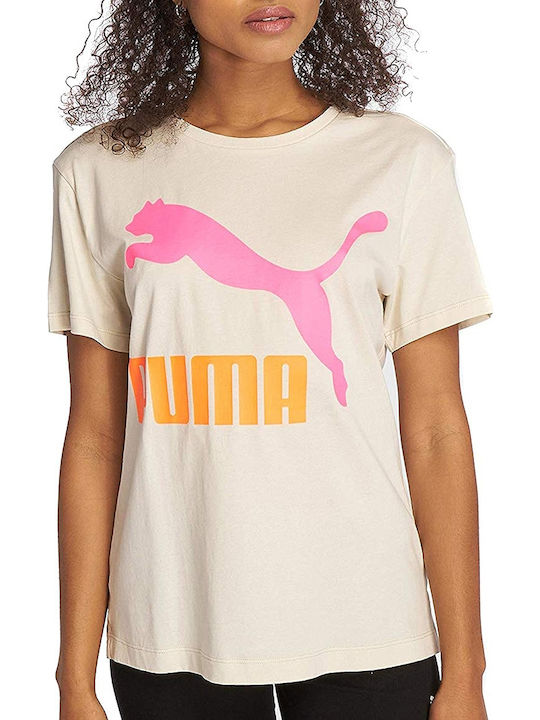 Puma Classics Damen Sport T-Shirt Polka Dot Gelb