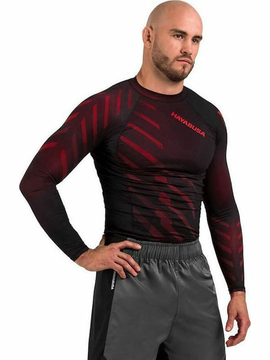 Hayabusa Geruch widerstehen lange Ärmel Rash Guard rot