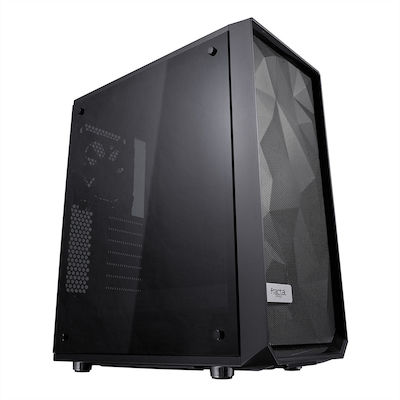 Fractal Design Meshify C Dark Tempered Glass Midi Tower Κουτί Υπολογιστή με Πλαϊνό Παράθυρο Μαύρο