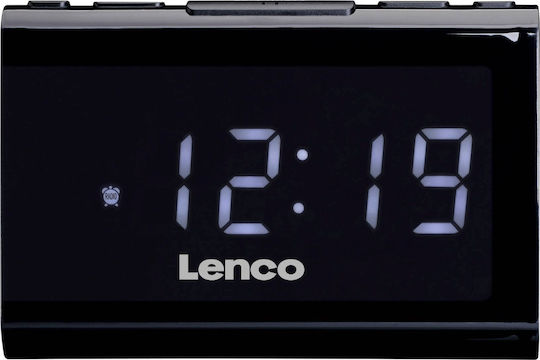 Lenco Επιτραπέζιο Ψηφιακό Ρολόι LED Πλαστικό με Ξυπνητήρι Μαύρο CR525BK