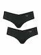 Zero Hipster Γυναικεία Slip 2Pack χωρίς Ραφές Μαύρα