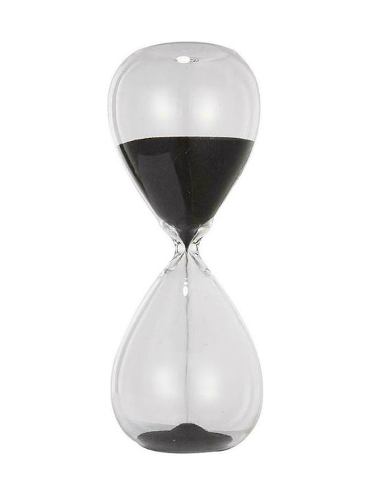 Artekko Glass hourglass 6.5x6.5x17cm Office Hourglass Decoration from Glass 6.5x6.5x17cm in Black color