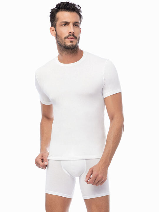 Minerva Men's Undershirt Short-sleeved in White...