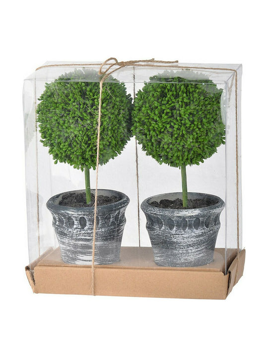 Artekko Artificial Plant in Small Pot Green 24cm 2pcs