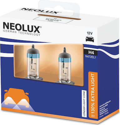 Neolux Lămpi Autoturismului 130% Extra Light H4 Halogen 12V 60W 2buc