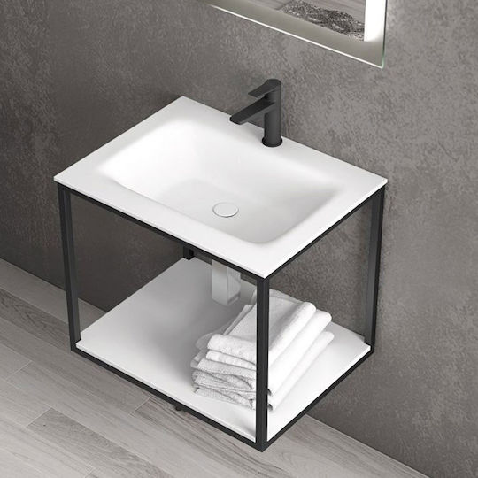 Karag Eloise 60 Ένθετος Νιπτήρας από Συνθετικό Υλικό 60x46x16cm Λευκός