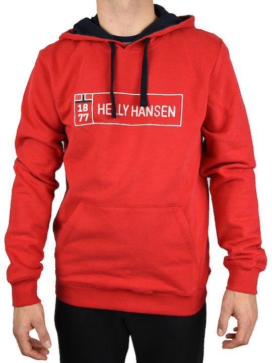 Helly Hansen Men's Sweatshirt with Hood and Pockets Red