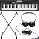 Casio Keyboard CT-S300 Set with 61 Dynamic Keys with Stand, Headphones and Music Stand Black Set