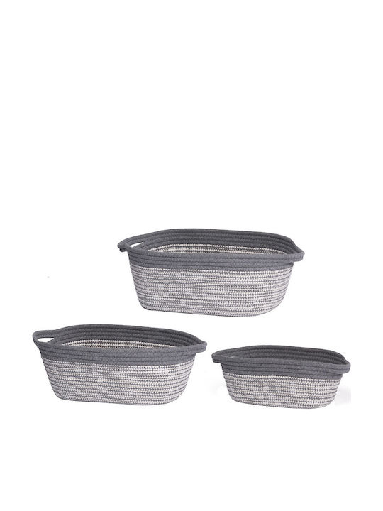 Set de coșuri decorative Din paie Gray 3buc Artekko