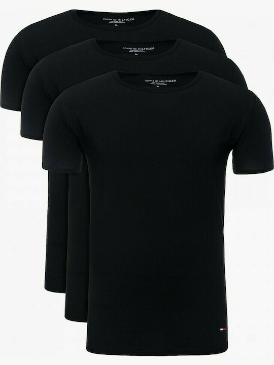 Tommy Hilfiger Premium Essentials Men's Short Sleeve Undershirts Black 3Pack