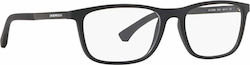 Emporio Armani Plastic Eyeglass Frame Black EA3069 5001