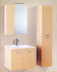 Pro Bagno Ακαρίων Πάγκος με Νιπτήρα, Καθρέπτη & Στήλη με Φως Μ60xΒ52xΥ46cm Μπεζ