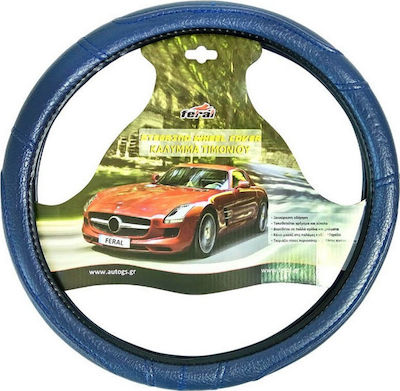 Auto Gs Car Steering Wheel Cover with Diameter 38cm Leatherette Blue