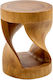 Stool For Living Room Wooden Twister Stool Brown 34.5x34.5x46cm