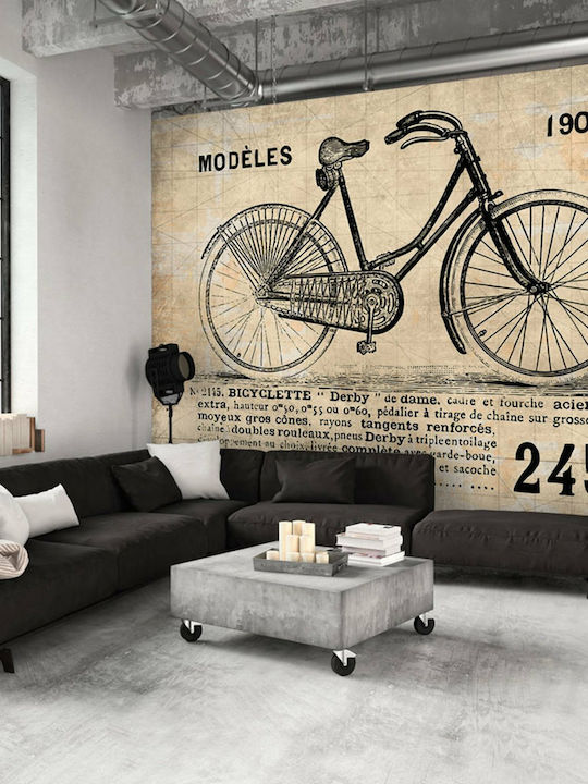 Fototapet de Perete Old School Bicycle 100x70 Tesatura Bej L100xW70cm