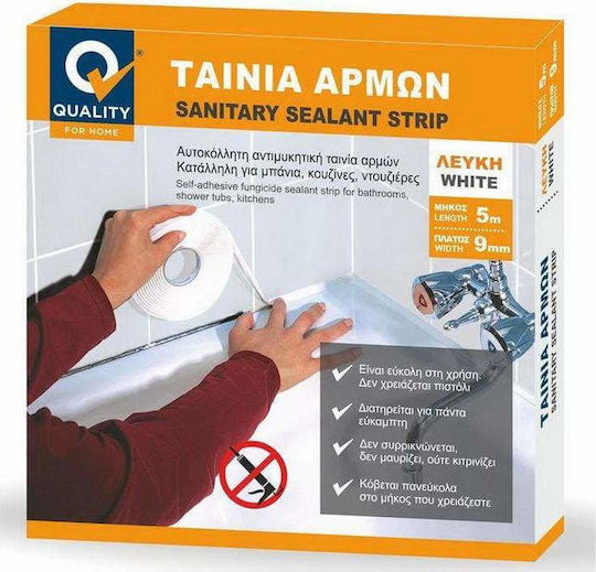 Quality For You Isolierband Fliesenband 9mm x 5m Fliesenbänder Weiß