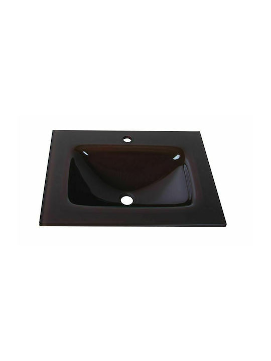 Gloria Glass Form Undermount Sink Glass 60x46cm Brown