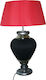 DITS Lighting Dits Industrial Design Retro Vintage Πορτατίφ με Κόκκινο Καπέλο και Μαύρη Βάση