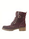 Ragazza Suede Women's Ankle Boots Burgundy