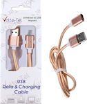 Volte-Tel Braided / Magnetic USB to Lightning Cable Χρυσό 1m (8202094)