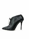 Mourtzi Leather Women's Ankle Boots with High Heel Black