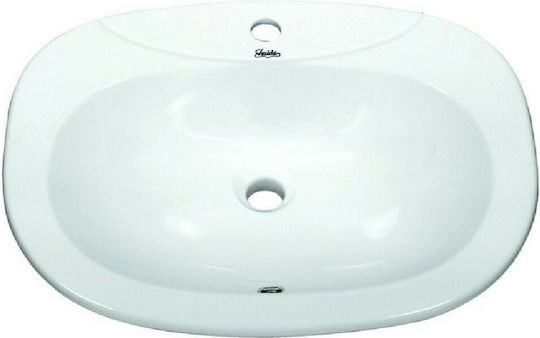Huida Vanity L403 Eingelassenes Waschbecken Porzellan 58.5x44.5x18.5cm Weiß