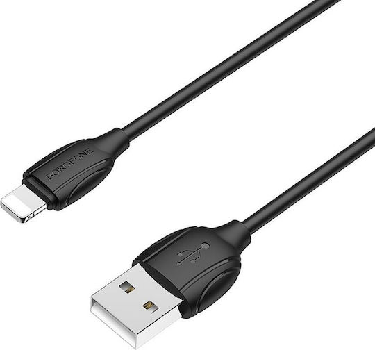 Borofone Regular USB to Lightning Cable Μαύρο 1m (Benefit)