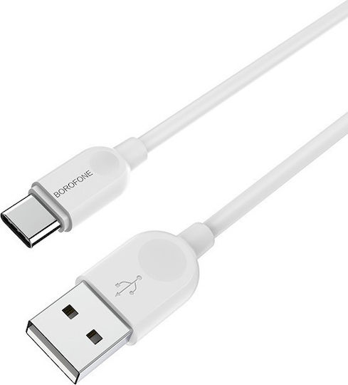 Borofone BX19 Benefit USB 2.0 Cable USB-C male - USB-A Λευκό 1m