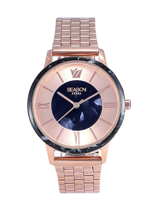 Season Time Desire Watch with Pink Gold Metal Bracelet