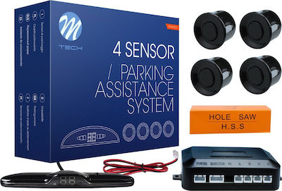 M-Tech Car Parking System with Screen and 4 Sensors 21.5mm in Black Colour CP24B/MT