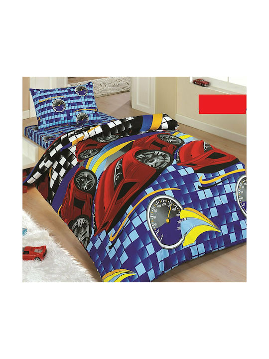 Mc Decor Kids Quilt Set Single with Pillowcase Cars Multicolour 160x240cm