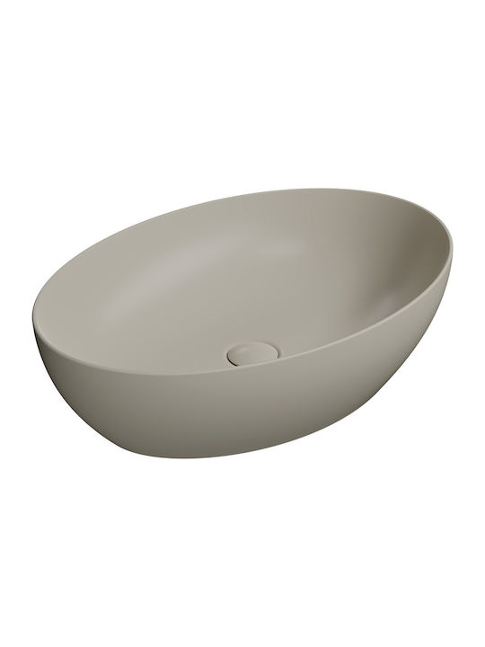 GSI Pura Vessel Sink Porcelain 60x42x16cm Tortora