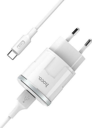 Hoco Încărcător cu Port USB-A și Cablu Lightning Albς (C37A Thunder Power)