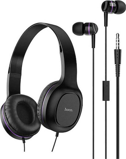 Hoco W24 Enlighten Wired On Ear Headphones Black