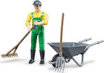 Bruder Miniature Toy Farmer Figure Scaled Model Male Farmer With Tools for 5+ Years