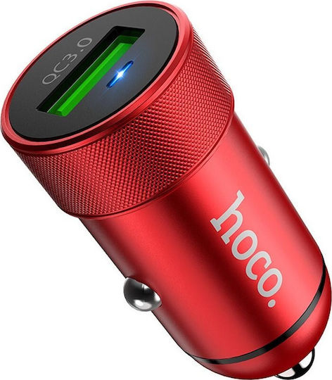 Hoco Car Charger Red Z32 Total Intensity 3A Fast Charging with a Port USB