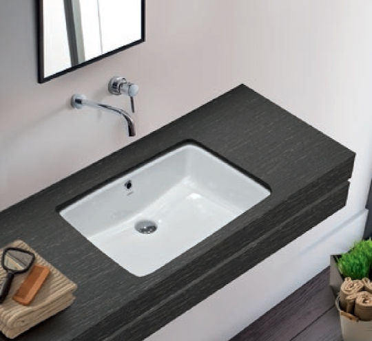 Serel Unterbauwaschbecken Porzellan 54x36x20.5cm Weiß