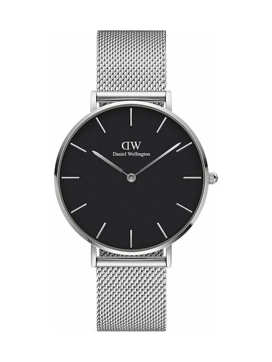 Daniel Wellington Petite Ashfield Watch with Silver Metal Bracelet