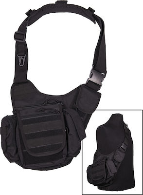 Mil-Tec Sling Bag Multifunction Στρατιωτικό Τσαντάκι Στήθους σε Μαύρο χρώμα